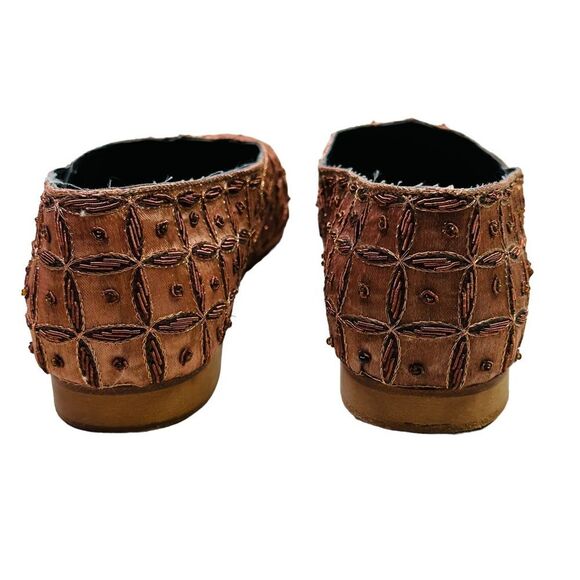 Mask World Brown Satin Beaded Princess Moccasins - Size 8 - Picture 10 of 14
